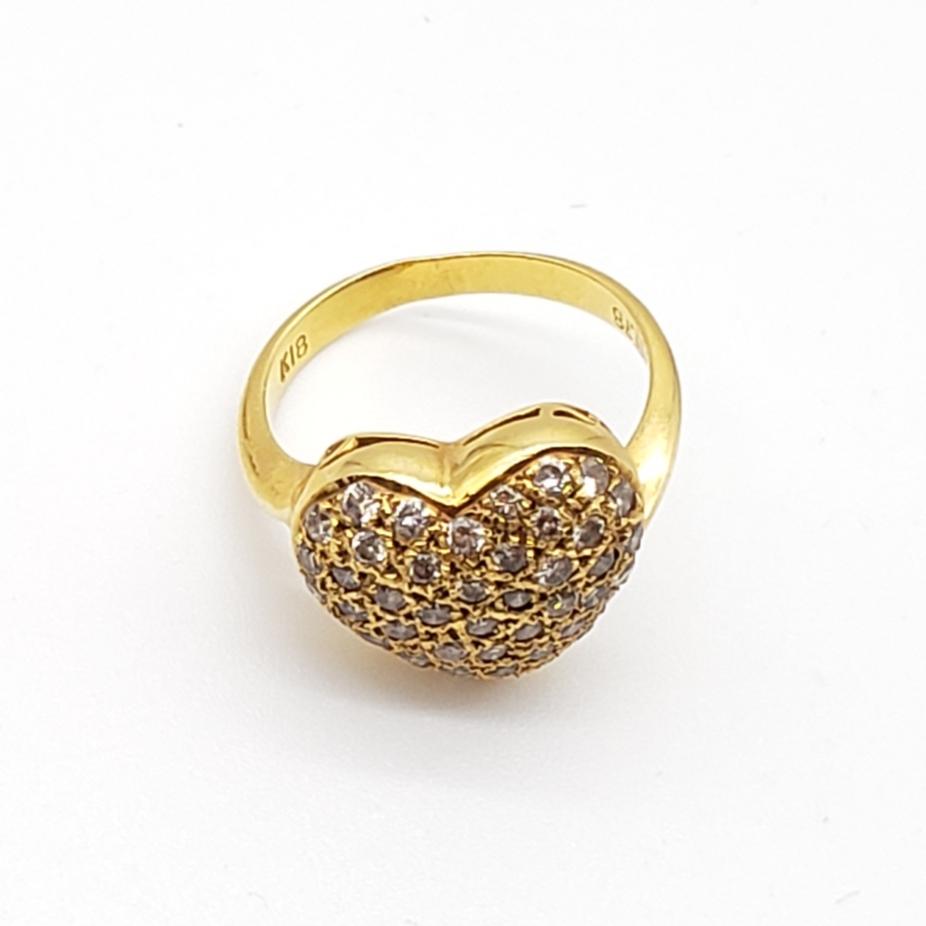Jewelry Ring Heart Diamond 0.78ct 18k Yellow Gold | Luxury Cheaper.