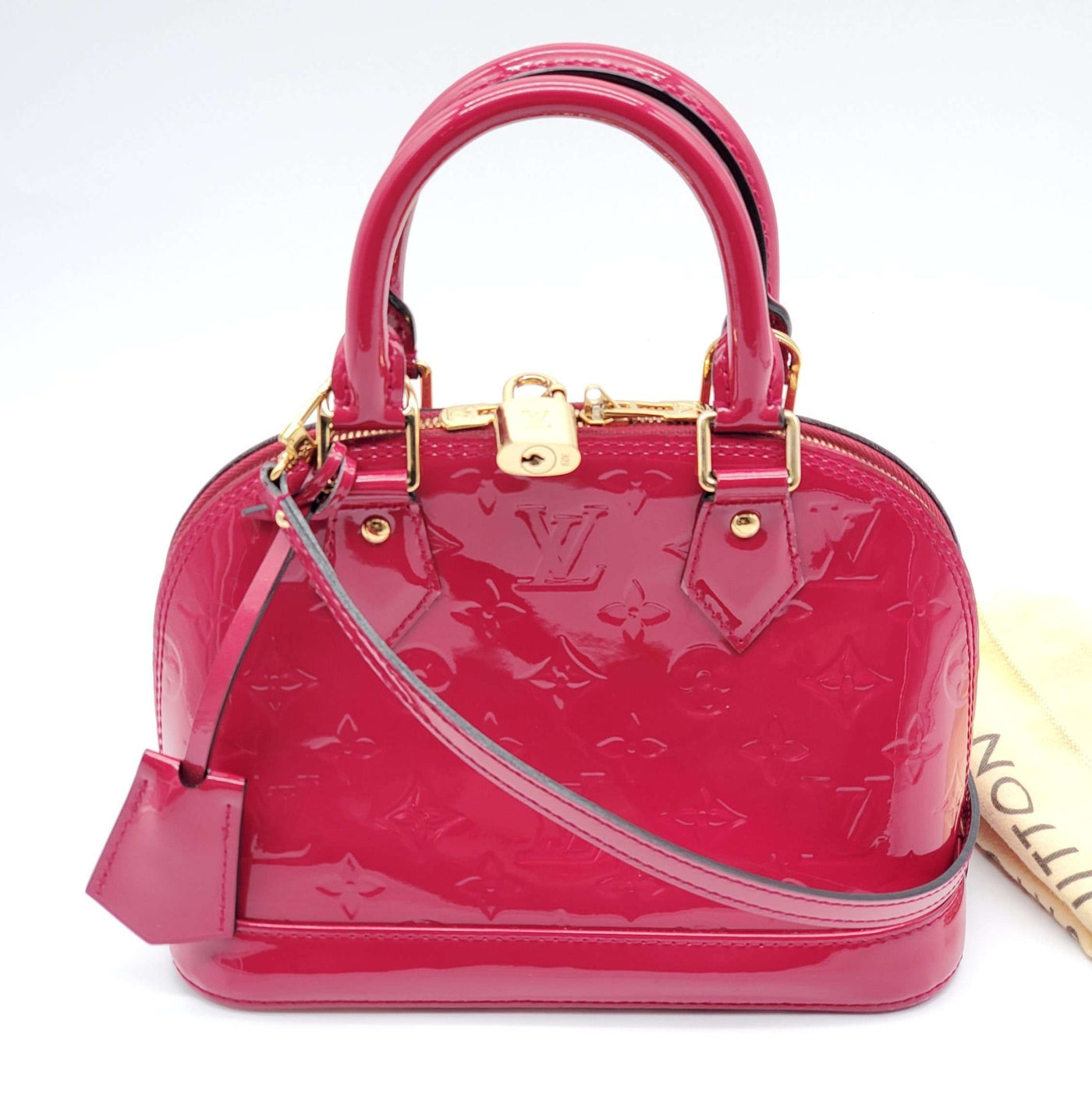 Louis Vuitton Alma BB Vernis Fuchsia Crossbody Bag | Luxury Cheaper.