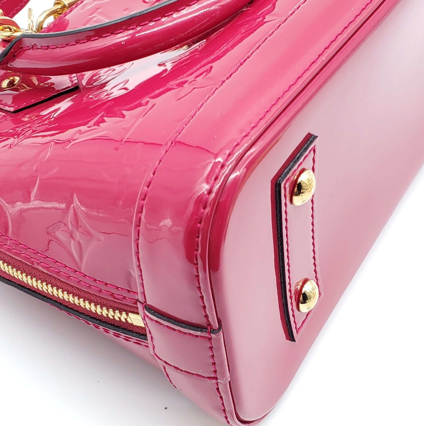 Louis Vuitton Alma BB Vernis Fuchsia Crossbody Bag | Luxury Cheaper.