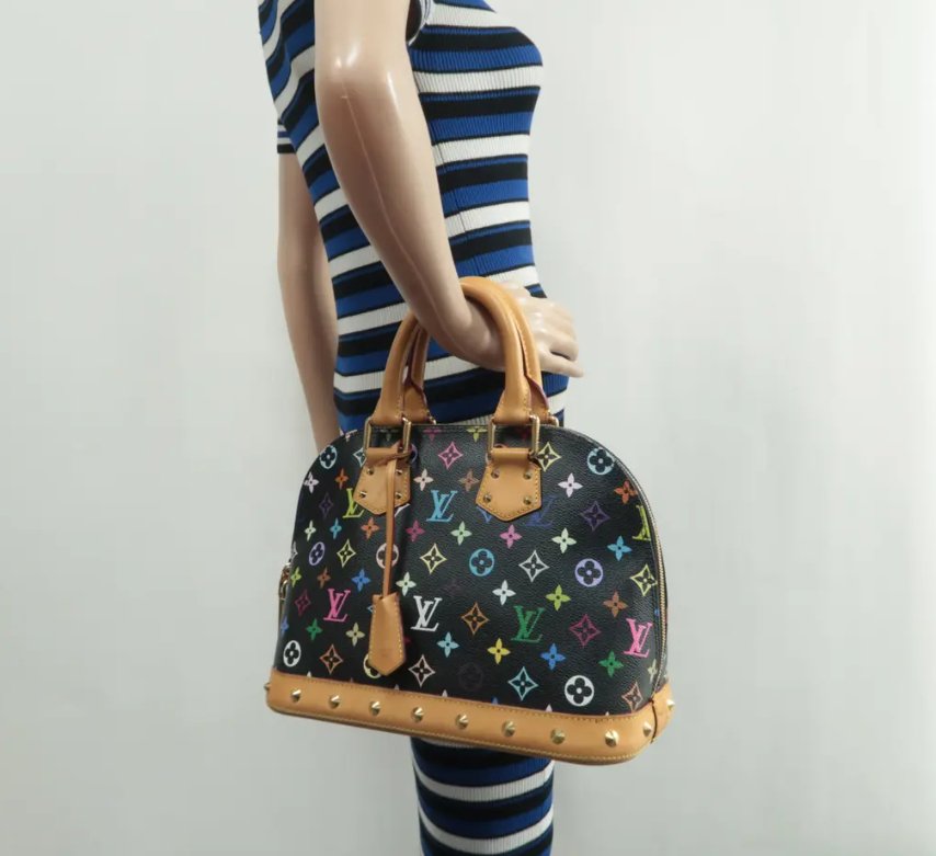 Louis Vuitton Alma Black Canvas Hand Bag - Luxury Cheaper