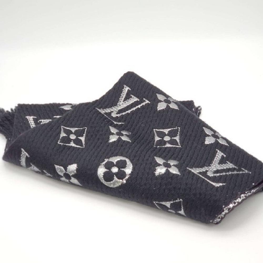Louis Vuitton Logomania Shine wool scarf Black ref.400364 - Joli