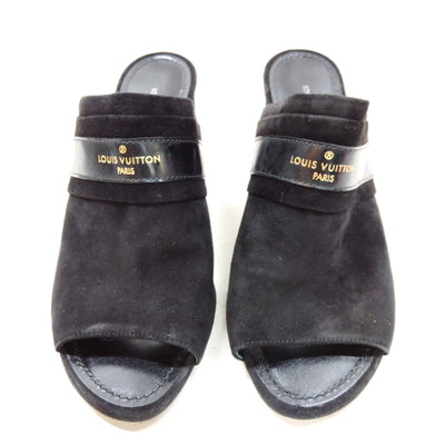 Louis Vuitton Black Suede Sandals - Luxury Cheaper