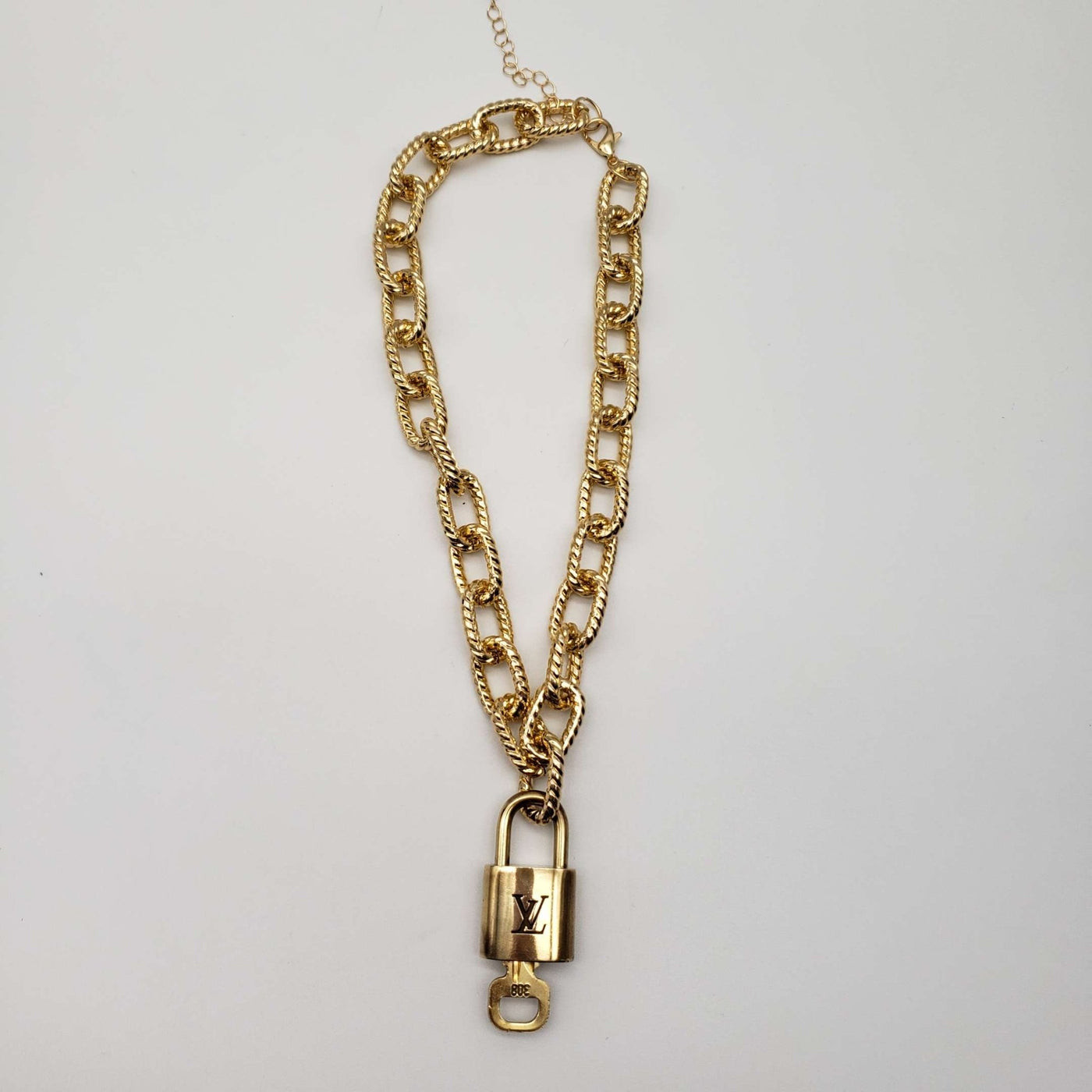100% Authentic Louis Vuitton Lock and Key with Unbranded Chain