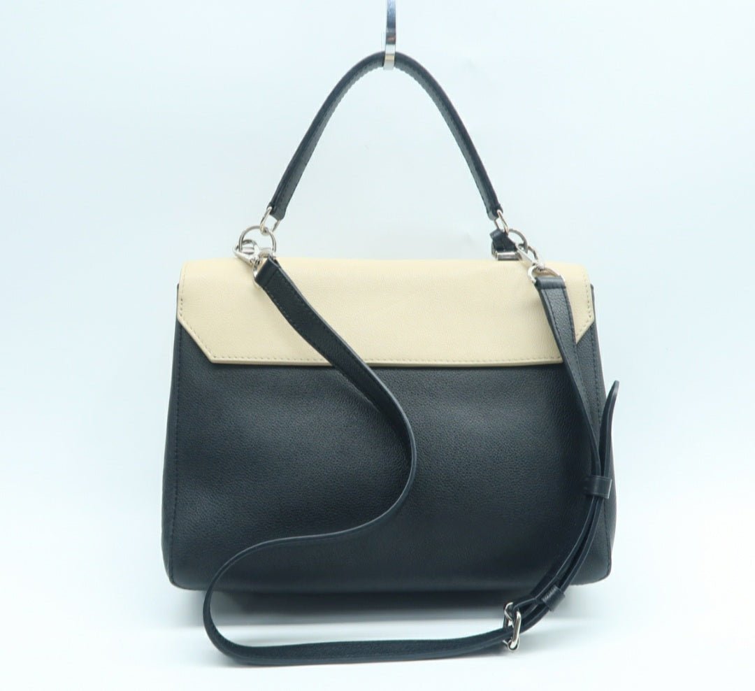 Louis Vuitton Lock me Black&Beige Leather Satchel Bag - Luxury Cheaper