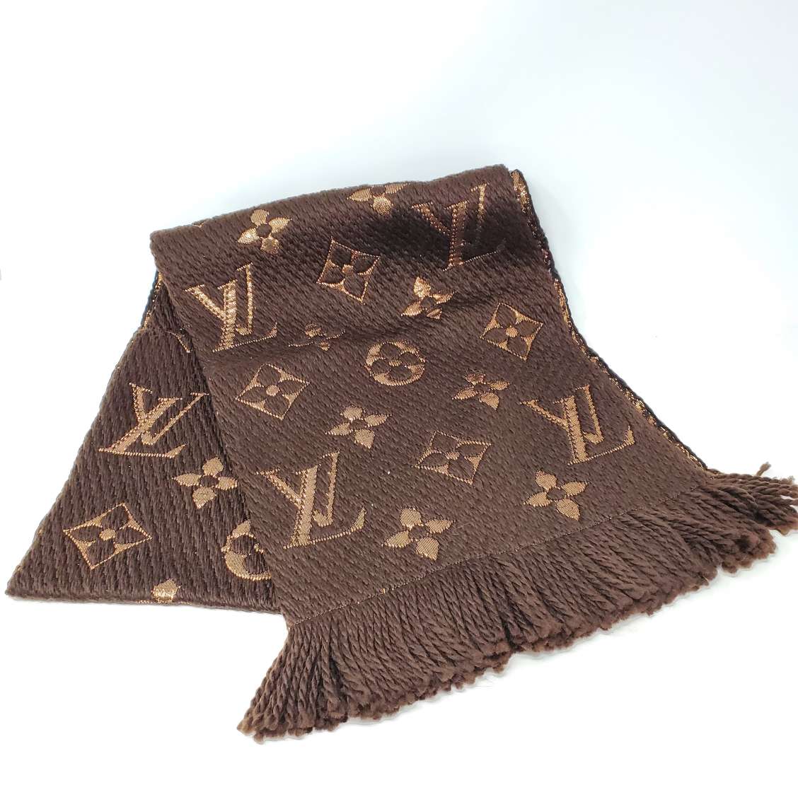 Louis Vuitton Logomania Shine Brown Monogram Scarf | Luxury Cheaper.