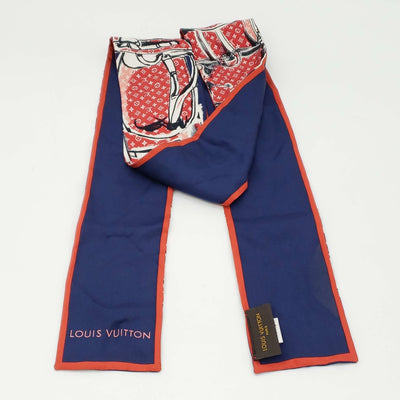 Louis Vuitton Maxi-twilly Navy Blue Scarf - Luxury Cheaper