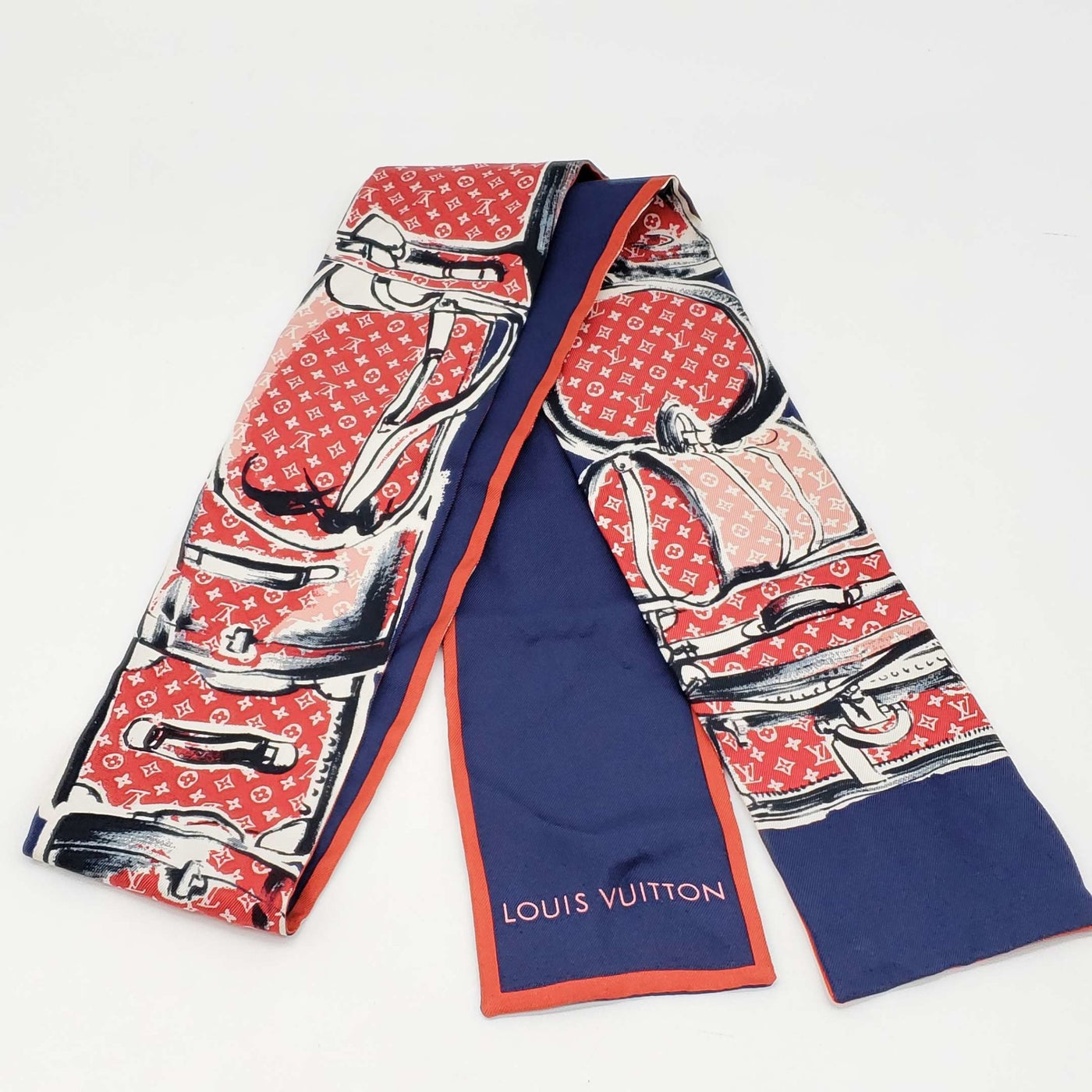Louis Vuitton Maxi-twilly Navy Blue Scarf - Luxury Cheaper