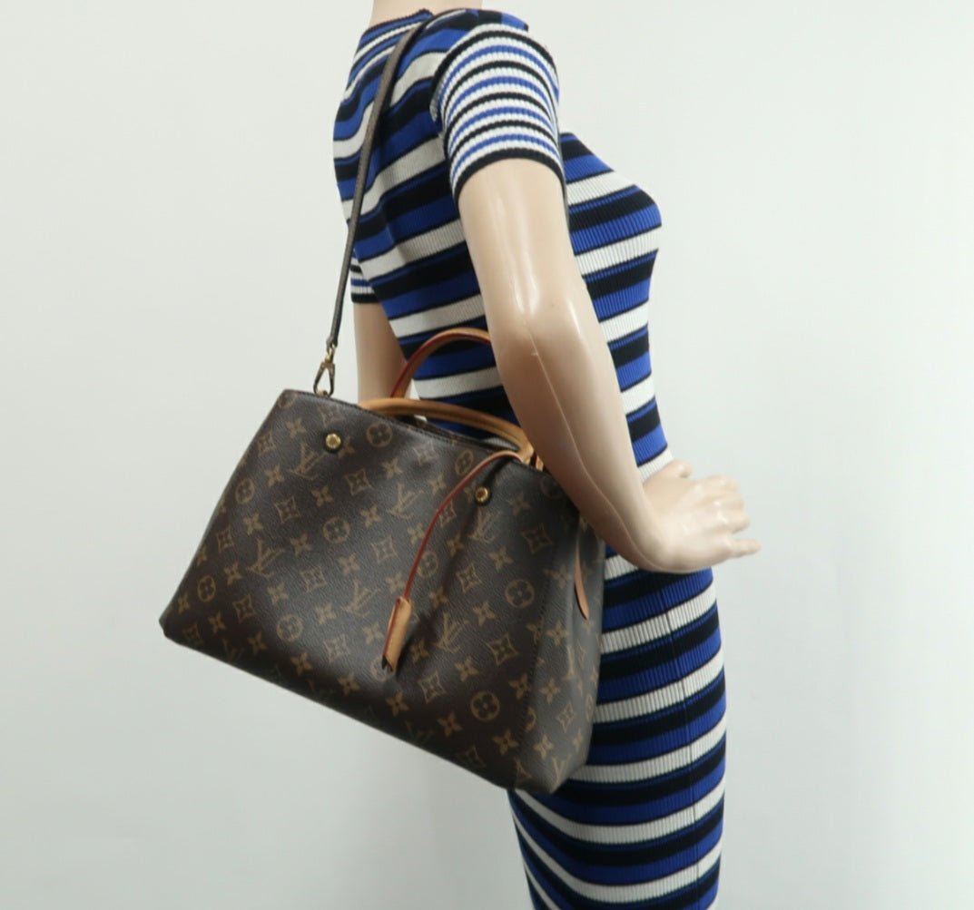 Louis Vuitton Montaigne Brown Monogram Leather Satchel Bag - Luxury Cheaper