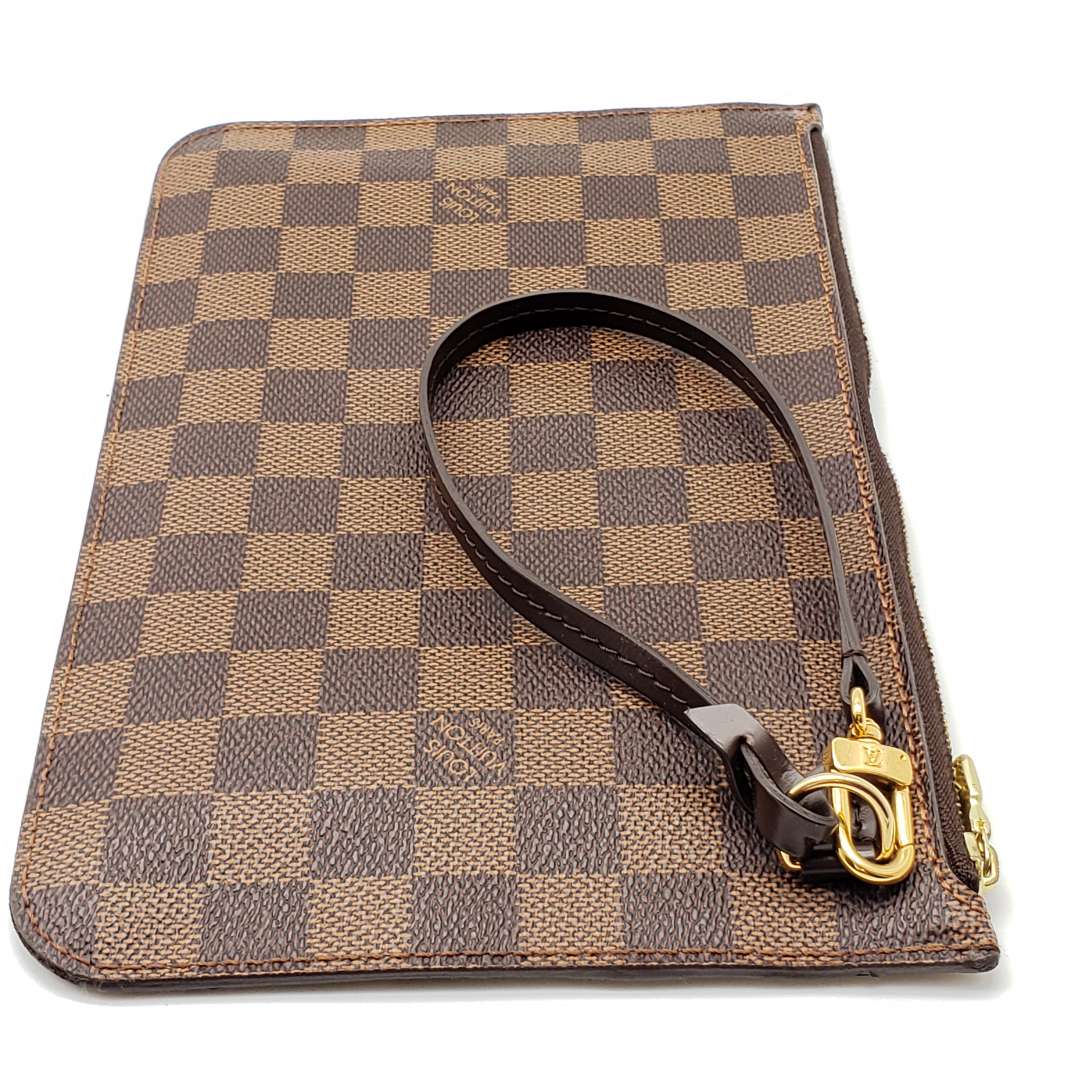 Louis Vuitton Neverfull Damier Ebene Wristlet Pouch/Clutch Bag - Luxury Cheaper