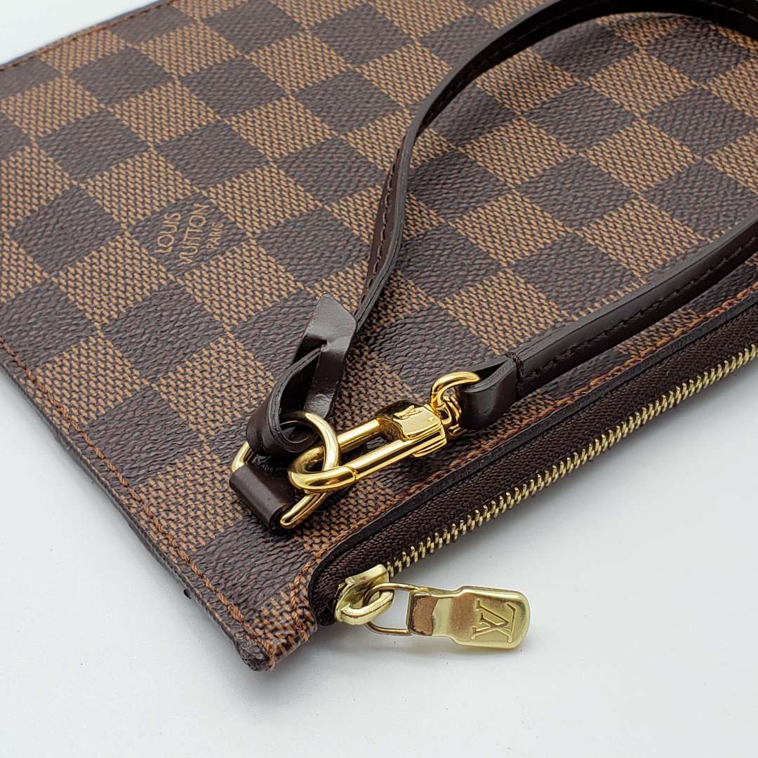 Louis Vuitton Neverfull Damier Ebene Wristlet Pouch/Clutch Bag - Luxury Cheaper