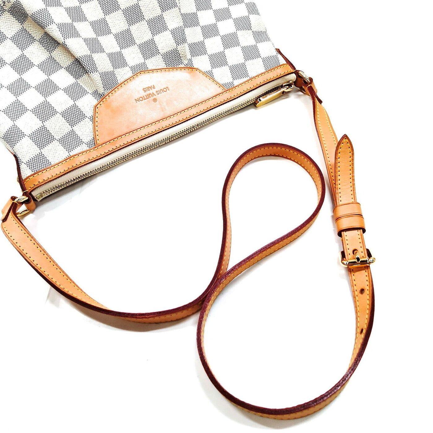 Louis Vuitton Siracusa PM White Damier Azur Crossbody Bag - Luxury Cheaper