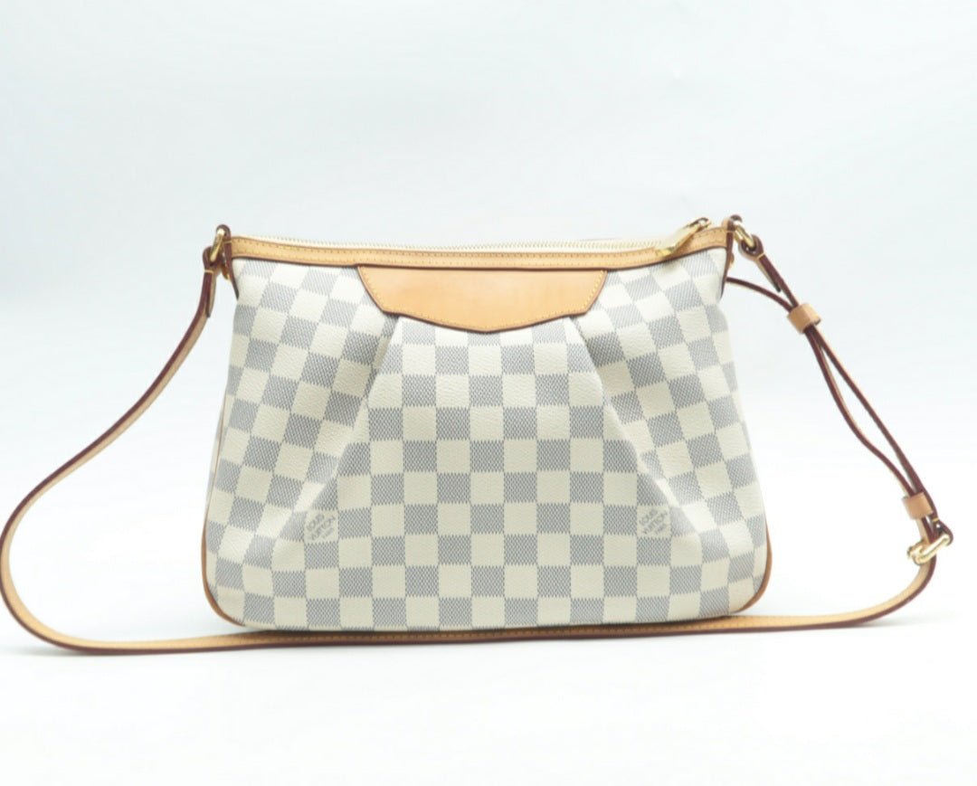 Louis Vuitton Siracusa White Damier Azur Canvas Shoulder bag - Luxury Cheaper
