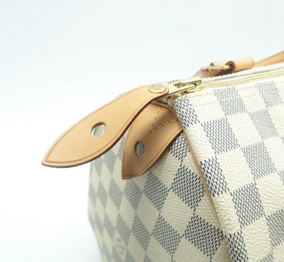 Louis Vuitton Speedy 30 White Damier Azur Canvas Hand Bag - Luxury Cheaper