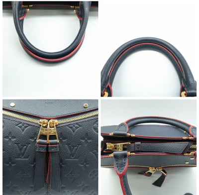 Louis Vuitton Sully Navy Monogram Leather Satchel Bag - Luxury Cheaper