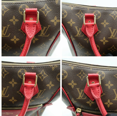 Louis Vuitton Tournelle Brown&Red Monogram Canvas Satchel Bag - Luxury Cheaper
