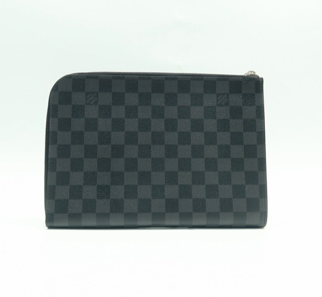 Louis Vuitton Voyage Black Leather Clutch Bag - Luxury Cheaper