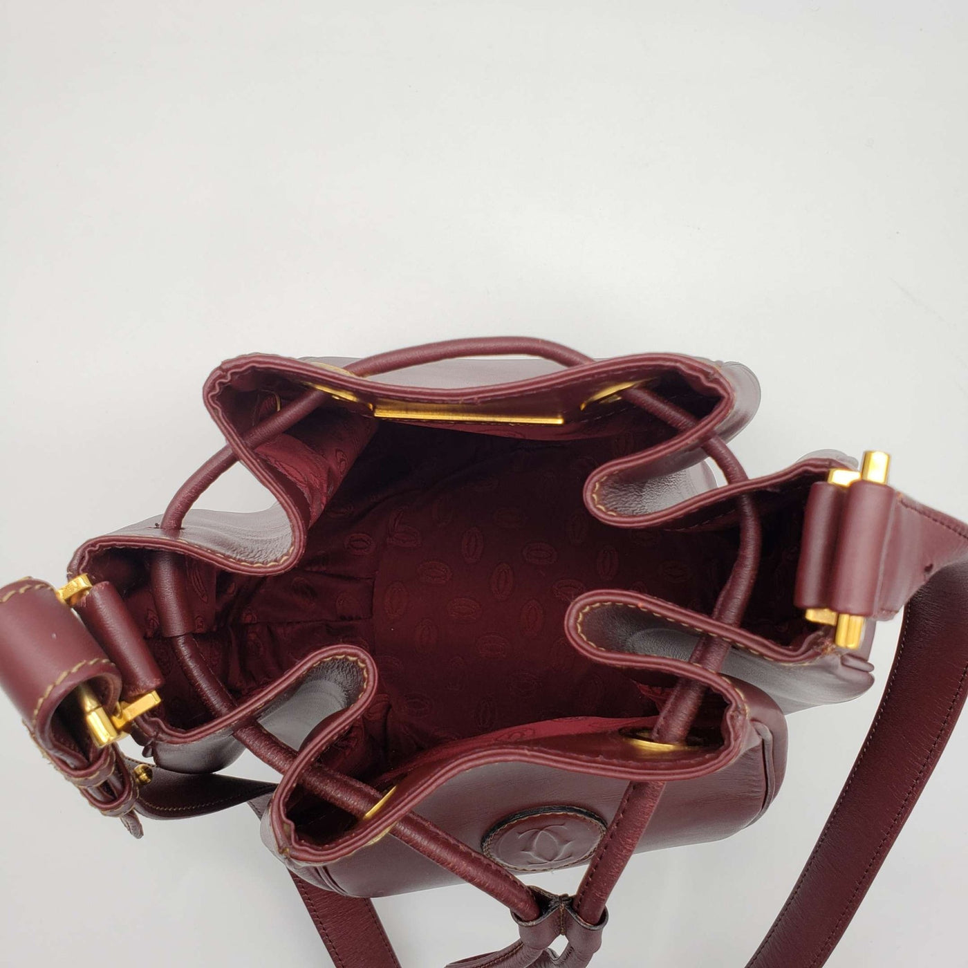 Must De Cartier Bordeaux Leather Shoulder Bag - Luxury Cheaper
