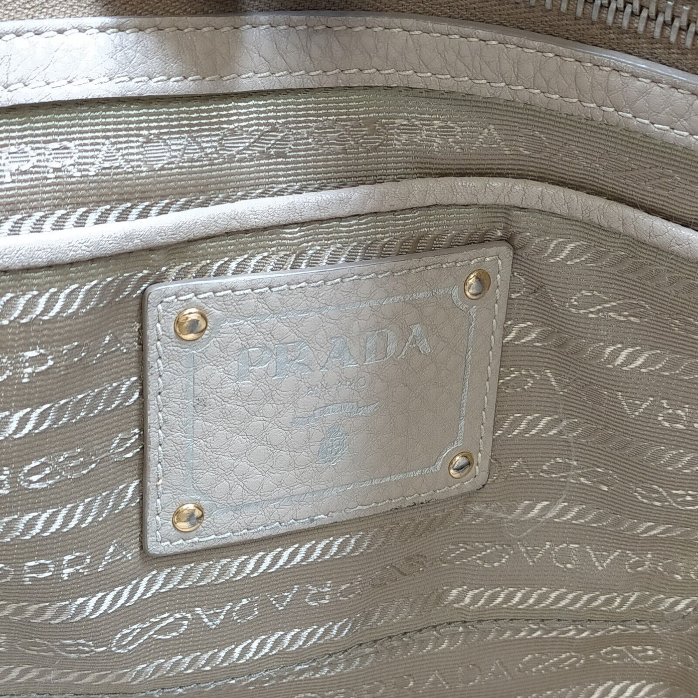 Prada Beige Leather Hand Bag - Luxury Cheaper