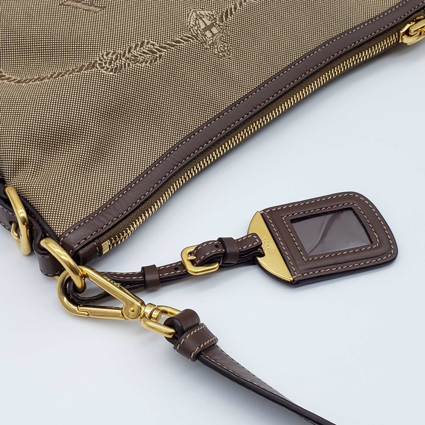Prada Canvas and Leather Crossbody Bag - Luxury Cheaper