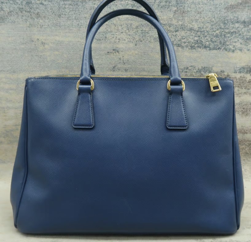 Prada Galleria Blue Leather Satchel Bag - Luxury Cheaper