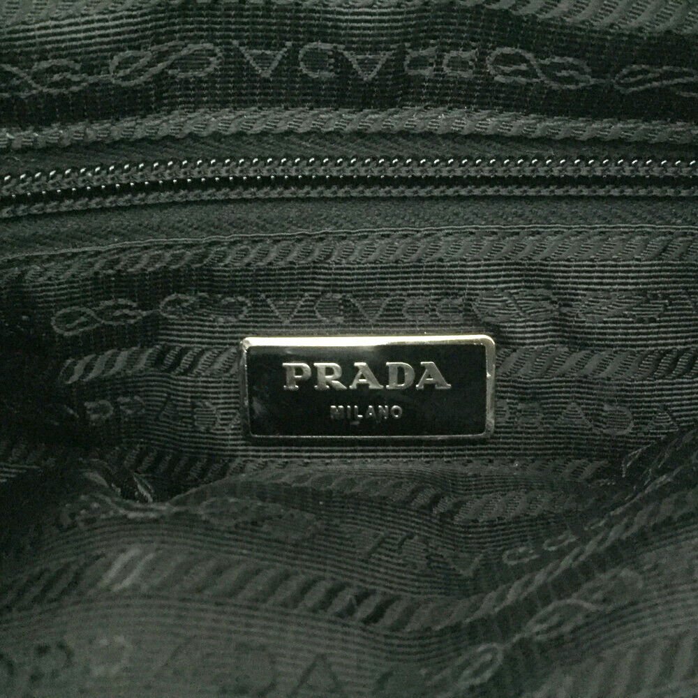 PRADA Logo Plate Black Nylon Shoulder Bag - Luxury Cheaper