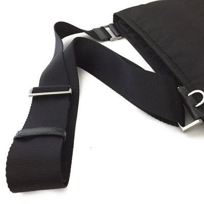 PRADA Logo Plate Black Nylon Shoulder Bag - Luxury Cheaper