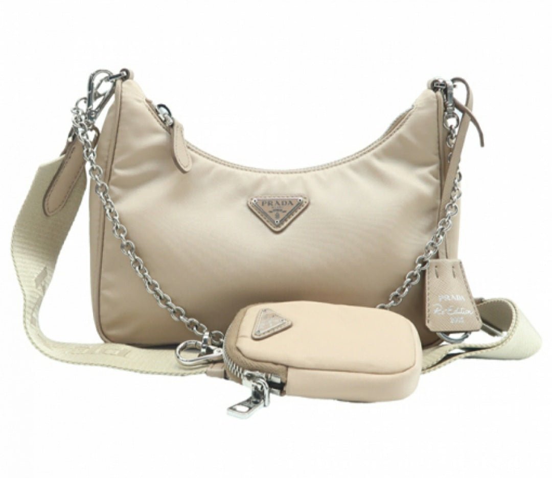Prada Re-Edition Pink Leather Shoulder Bag - Luxury Cheaper