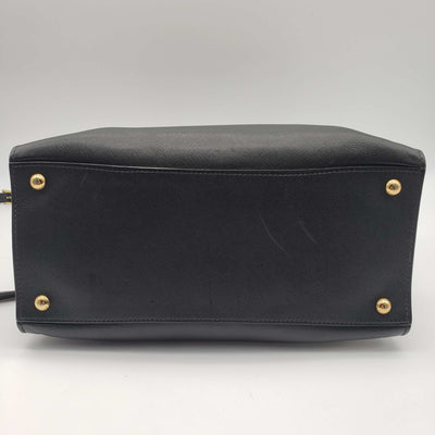 Prada Saffiano Triple Pocket Nero Black Shoulder Bag - Luxury Cheaper