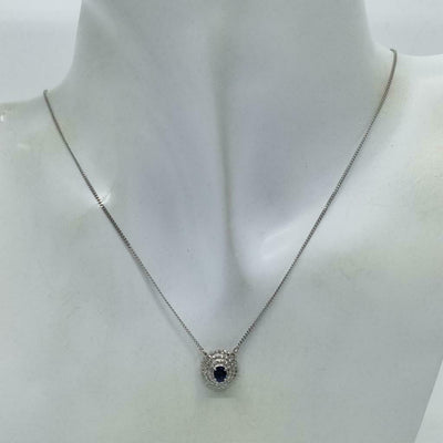 Jewelry Pendant Necklace Sapphire 0.32ct Platinum